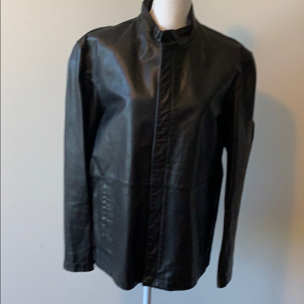 Claiborne Genuine Black LeatherJacket - Picture 2 of 8
